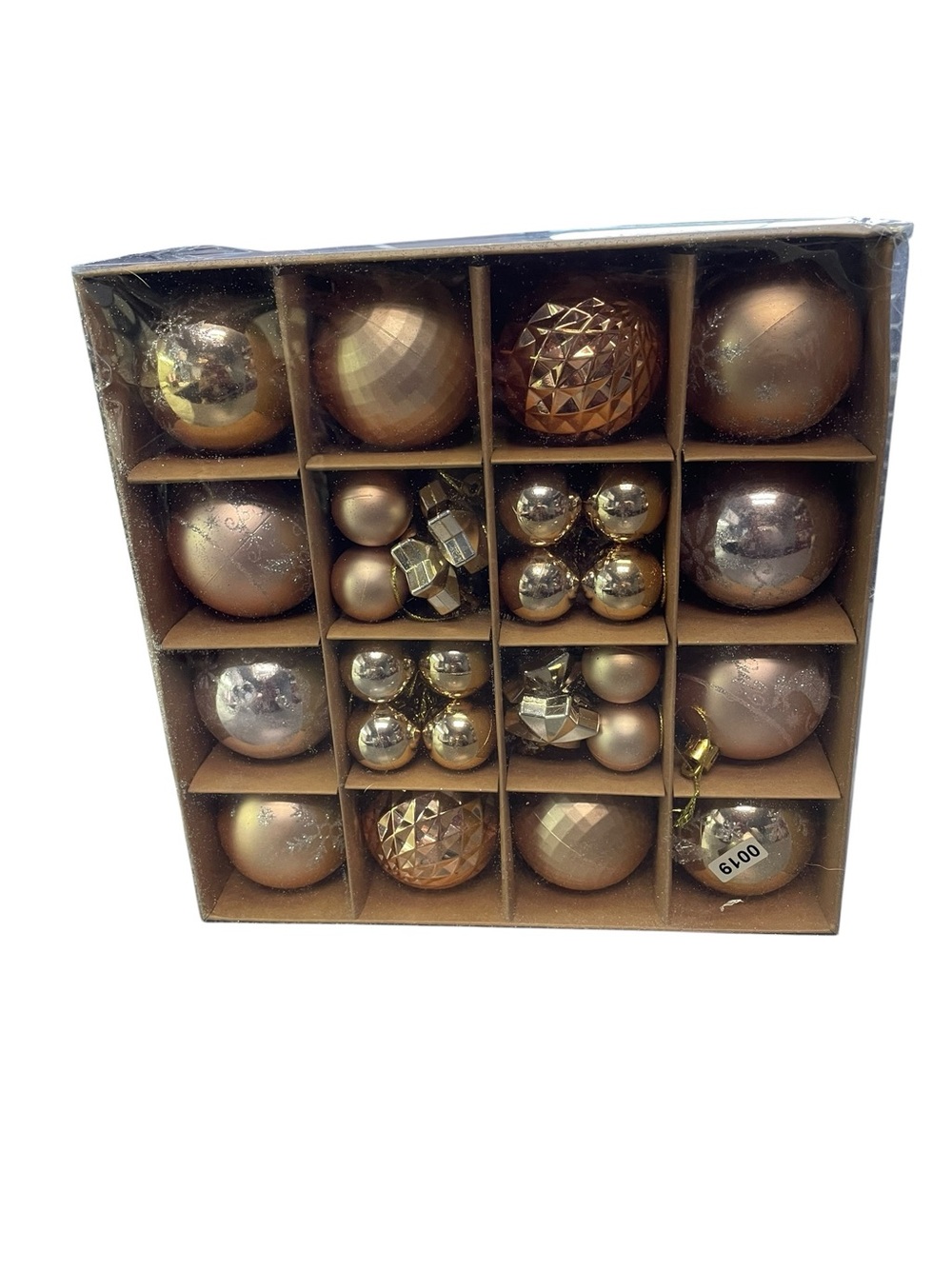 Metallic Rose Gold Holiday Ornament Assortment